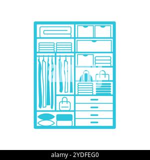 Closet, organization. Isolated on white background. Stock Vector