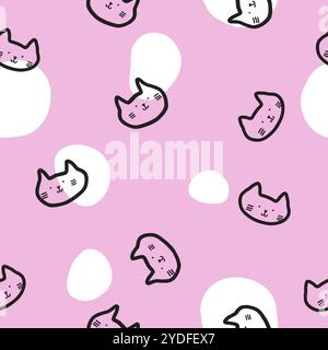 Cats - Seamless pattern, Cute background Stock Vector