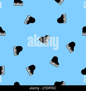Orchestral Classic Grand Piano seamless pattern texture background Stock Vector