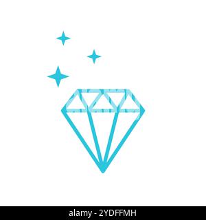 Precious Diamond symbol icon. Isolated on white background. From blue icon set. Stock Vector
