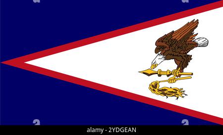 Flag of American Samoa, 16:9 Format, American Samoa Flag, Vector Images Stock Vector