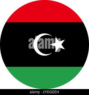 Libya Circle Flag, Circle Flag of Libya, Vector Images Stock Vector