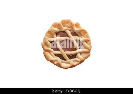 chocolate tartlet in white background Stock Photo