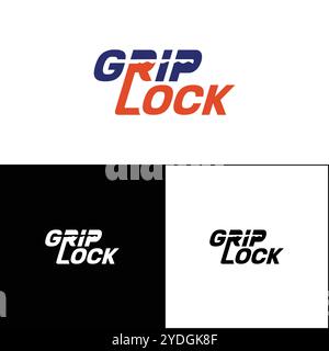Grip Lock Creative Word Mark Logo Design Stock Vector