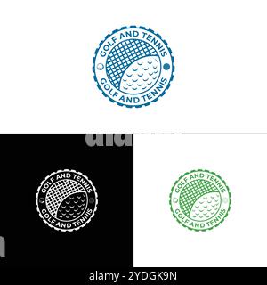 Golf and Tennis combination sport logo design Stock Vector
