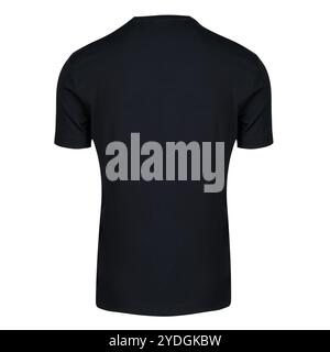 Plain Black T-Shirt Back View Isolated Stock Photo