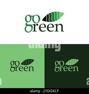 Go Green Eco Green Environment friendly climate logo design Stock Vector