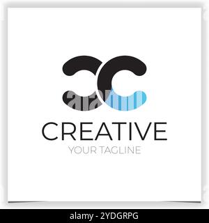 Abstract CC Initial Letter Logo Flat Vector Design Template Element Can Be Used For Branding Logo Stock Vector