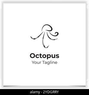 black octopus logo design template vector Stock Vector
