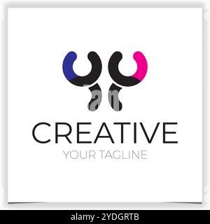 Abstract YY Initial Letter Logo Flat Vector Design Template Element Can Be Used For Branding Logo Stock Vector