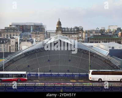 Queen Street Station viewed from Buchanan Galleries in Glasgow Stock Photo