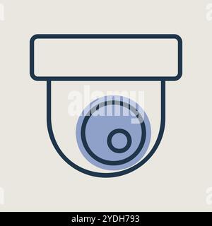 Dome camera vector icon. CCTV, security ceiling video round camera, surveillance sign. Security sign. Graph symbol for your web site design, logo, app Stock Vector