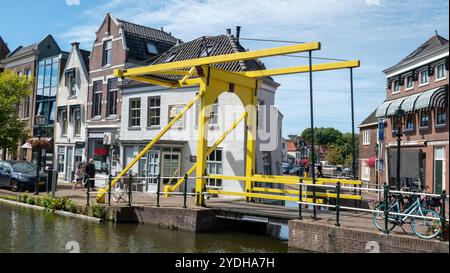 wooden bridge in Maassluis, Holland Stock Photo