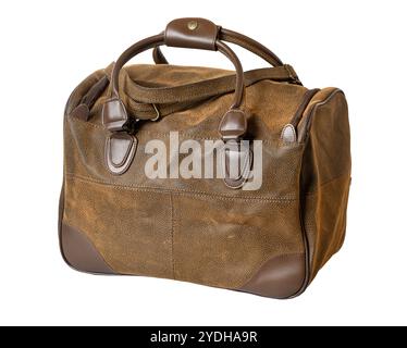 duffel bag travel case leather holdall valise fashion modern carry handle Stock Photo