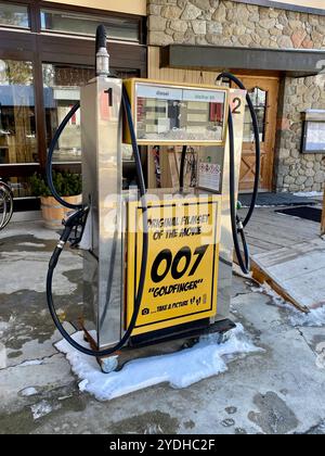 Vintage Gas Pump from James Bond Goldfinger Film Set Stock Photo