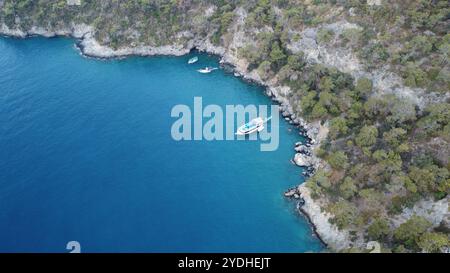 Fethiye Beach and Butterfly Valley Drone Photo, Oludeniz Fethiye, Mugla
