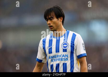 Kaoru Mitoma of Brighton and Hove Albion during the Brighton & Hove Albion FC v Wolverhampton Wanderers FC English Premier League match at the American Express Stadium, Brighton & Hove, United Kingdom on 26 October 2024 Credit: Every Second Media/Alamy Live News Stock Photo