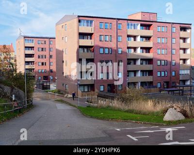 Möllebacken (The Mill Hill), a residential area built in the 1970's in central Karlshamn. Stock Photo