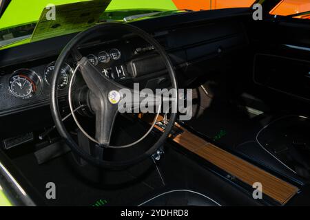 1970 lime Plymouth Superbird. Stock Photo