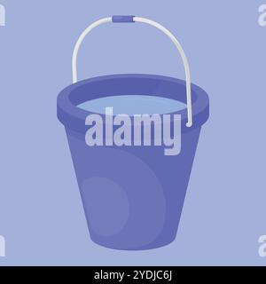 Water bucket illustration vector. Bathroom Bucket of Water icon vector Stock Vector