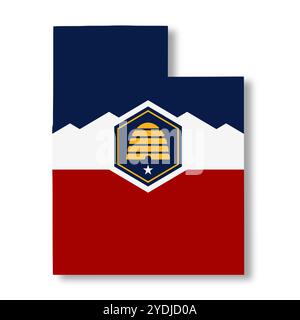 Utah State flag map Illustration Stock Photo