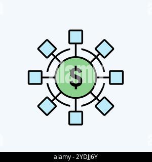 Net Worth icon vector art image. Stock Vector