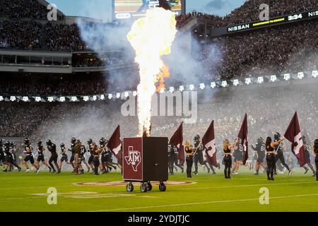 College Station, Texas, USA. 26th Oct, 2024. The Texas A&M Aggies take the field for the start of an NCAA football game between Texas A&M and the LSU Tigers on October 26, 2024 in College Station, Texas. Texas A&M won, 38-23. (Credit Image: © Scott Coleman/ZUMA Press Wire) EDITORIAL USAGE ONLY! Not for Commercial USAGE! Stock Photo