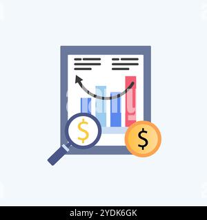 cost analysis icon vector art image. Stock Vector