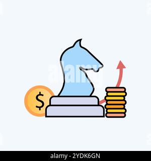 Financial Strategy icon vector art image. Stock Vector