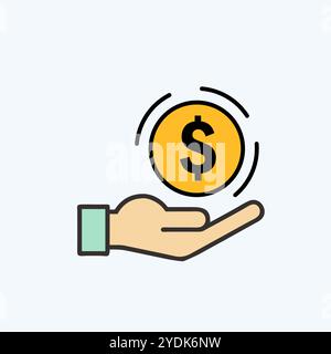 Funding icon vector art image. Stock Vector