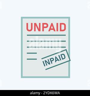 Invoice Unpaid icon vector art image. Stock Vector