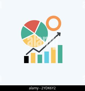 Market Share icon vector art image. Stock Vector