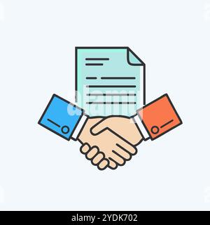 Business Agreement icon vector art image. Stock Vector