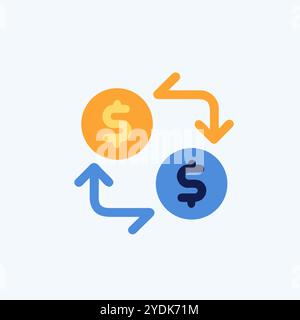 balance transfer icon vector art image. Stock Vector