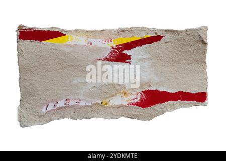 Torn damaged packaging paper box on white background with clipping path Stock Photo
