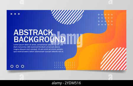 abstract fluid background with blue and yellow color. vector illustration Stock Vector