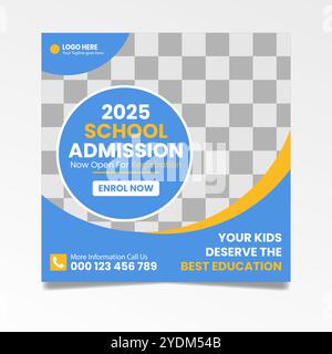 School admission social media post and instagram post template Stock Vector