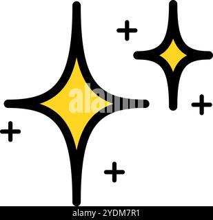 Simple Clean up Glitter Icon. Editable vector. Stock Vector