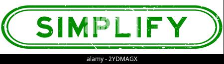Grunge green simplify word rubber seal stamp on white background Stock Vector