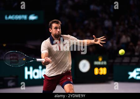 Quentin HALYS (FRA) during the Qualifying of the Rolex Paris Masters 2024, ATP Masters 1000 tennis tournament on 27 October 2024 at Accor Arena in Paris, France Stock Photo