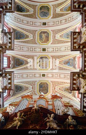 interior, Poznań Fara, Collegiate Church, Basilica of Our Lady of Perpetual Help and St. Mary Magdalene, Poznań, Poland, Europe Stock Photo