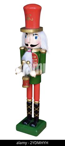 Isolated green nutcracker drummer side view Stock Photo