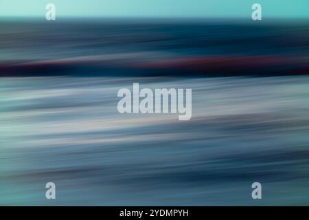 Blue ocean abstract seascape. Motion blur, copy space Stock Photo