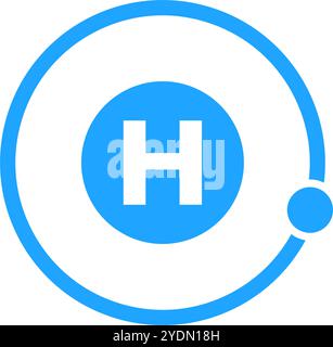 Hydrogen icon. H chemical symbol icon. Editable vector. Stock Vector