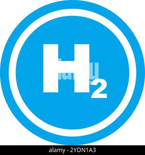 Hydrogen molecule icon. H2 icon. Editable vector. Stock Vector