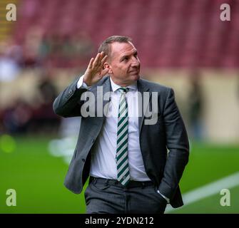 Celtic manager Brendan Rodgers waves to the fans after the William Hill ...