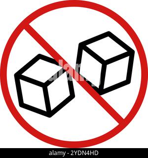 Simple no sugar icon. Editable vector. Stock Vector