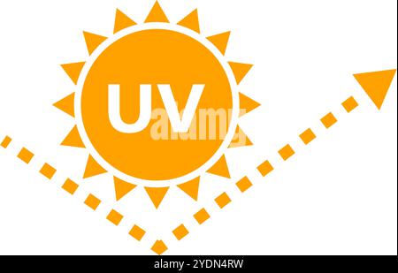 Reflective UV and sun icon. Editable vector. Stock Vector