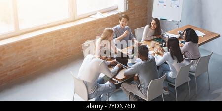 Creative business team discussing new project in office Stock Photo