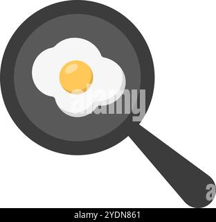 Fried egg and frying pan icon. Editable vector. Stock Vector
